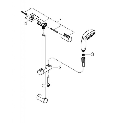Душевой гарнитур Grohe Tempesta New 100 27598001 хром Душевой гарнитур Grohe Tempesta New 100 27598001 хром