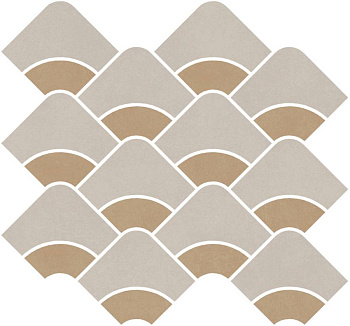 Декор Таделакт наборный бежевый светлый, жёлтый матовый обрезной 30x28x0,9