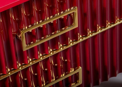 Тумба MONACO 100см h74см бордо глянец + золото под раковину чашу 867-100-RG Boheme