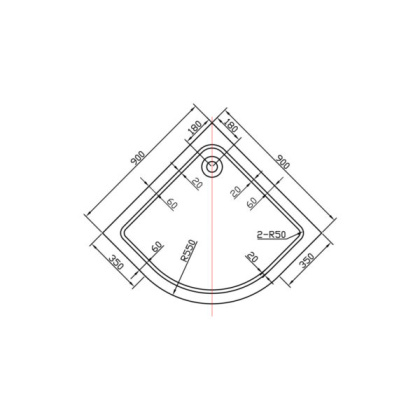 Поддон для душа акриловый VST-2AQ-9090, 900*900*135, сифон Ф90 с гидрозатвором