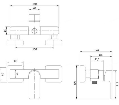 Смеситель для душа OMNIRES BARETTI BA7840BL (черный BLM)