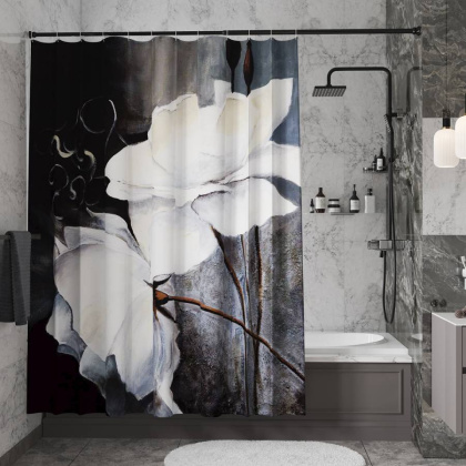 Шторка для ванной Ammer, 180х200 см, сине-белая, SC-70102