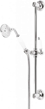 GOLF-SD-01-Bi Душевой гарнитур Исполнение: Хром, Ручки: Белые  GOLF-SD-01-Bi Душевой гарнитур Исполнение: Хром, Ручки: Белые