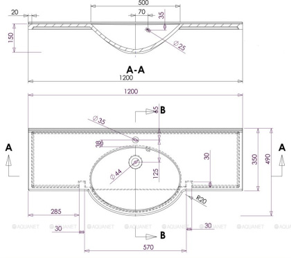 Раковина для тумбы Aquanet Лайн 120 marmite pernilla Раковина для тумбы Aquanet Лайн 120 marmite pernilla