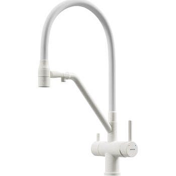 Смеситель для кухни SANCOS Dora с возможностью подключения фильтра для воды, цвет матовый белый, арт. SC4003MW
