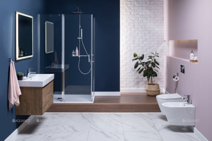 Душевой уголок Aquanet Cinetic 120х80,прозрачное стекло (AE12-N-120H190U-CT + AE12-N-80H190U-CT)