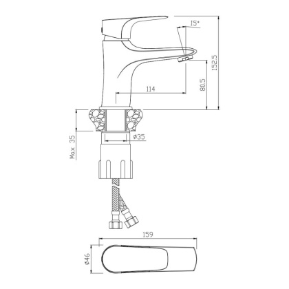 Смеситель д/раковины SIERRA, арт.14100SR
