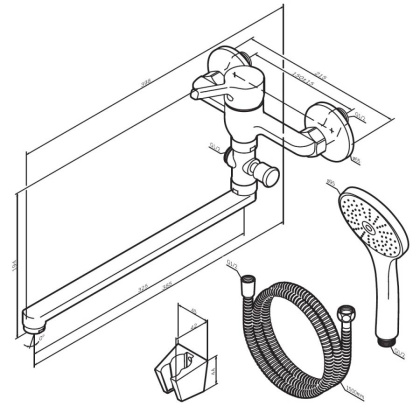 F85B90100 X-Joy S, смеситель д/ванны/душа, излив 325 мм, хром F85B90100 X-Joy S, смеситель д/ванны/душа, излив 325 мм, хром