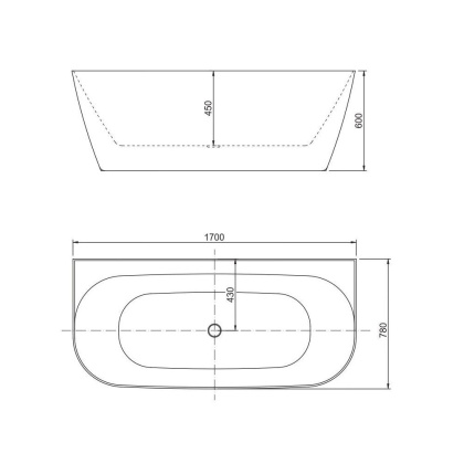 Акриловая ванна Allen Brau Priority 170x78 2.31003.21/CGM белый матовый/цементно-серый, шт Акриловая ванна Allen Brau Priority 170x78 2.31003.21/CGM белый матовый/цементно-серый, шт