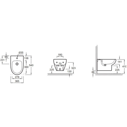 Биде Jacob Delafon Odeon Up E4765-00 подвесное Белое