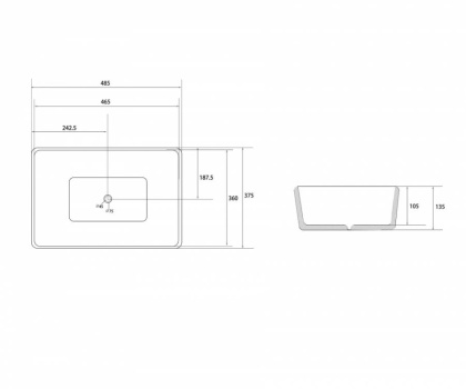 Раковина Abber Rechteck 48,5х37,5 AC2212 Раковина Abber Rechteck 48,5х37,5 AC2212