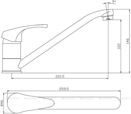Смеситель для кухни Aquanet Practic AF100-40С Смеситель для кухни Aquanet Practic AF100-40С