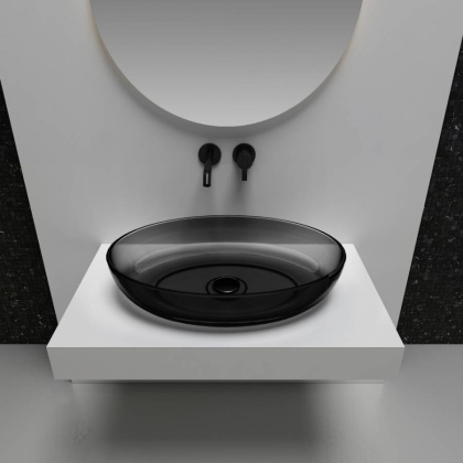 Раковина накладная прозрачная ABBER Kristall AT2801Onyx Раковина накладная прозрачная ABBER Kristall AT2801Onyx