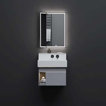 Тумба LOGICA M подвесная 2 выдвижных ящика 65, серый LO.M.65\GRAY Тумба LOGICA M подвесная 2 выдвижных ящика 65, серый LO.M.65\GRAY