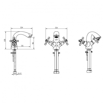 Смеситель для умывальника_Комплект Смеситель для умывальника_Комплект