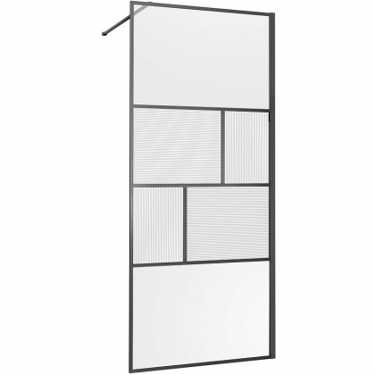 Душевая перегородка Walk-In VSW-1HC900CFGM, 900*2000, вороненая сталь, стекло прозрачное/рифленое