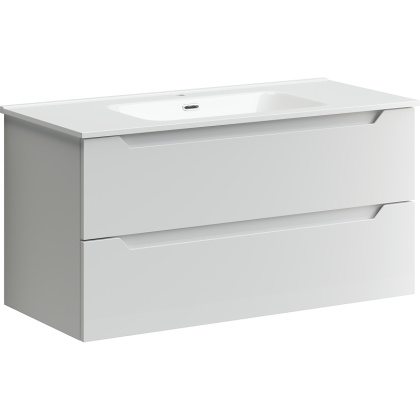 Тумба подвесная SANCOS Norma 2.0 990х450х500, c двумя ящиками оснащенными доводчиками, белый глянец , арт. NR2.100W Тумба подвесная SANCOS Norma 2.0 990х450х500, c двумя ящиками оснащенными доводчиками, белый глянец , арт. NR2.100W