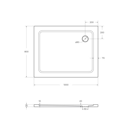 Поддон SMC CEZARES TRAY-M-AH-100/90-35-W Поддон SMC CEZARES TRAY-M-AH-100/90-35-W