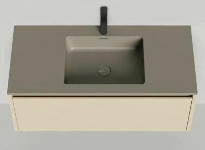 Подвесная тумба Domino 1000, эмаль, под встраиваемую раковину, гладкий фасад