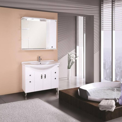 Шкаф-зеркало Onika Эльбрус 90 белый, правый, с подсветкой