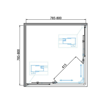 DUE-A-2-80-C-Cr Душевой уголок