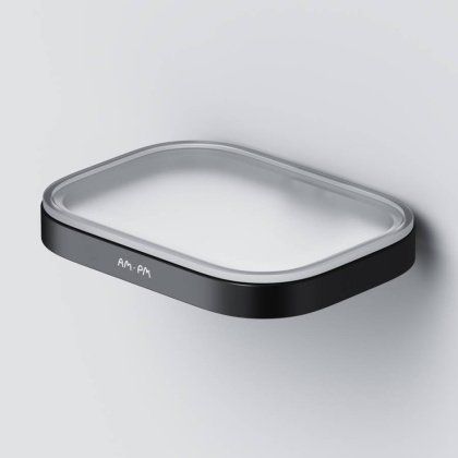 A8F34222 Func Стеклянная мыльница с настенным держателем, черный A8F34222 Func Стеклянная мыльница с настенным держателем, черный