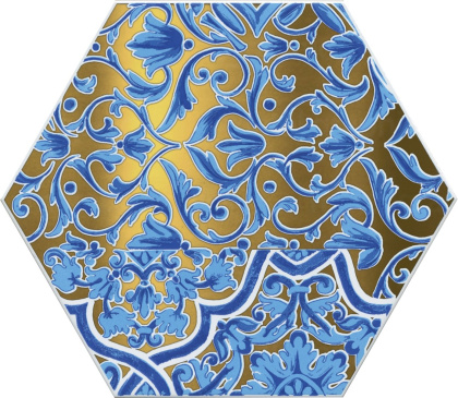 Декор VT\A432\24000 Талья Золотой/металл (23см*20см*6,9мм) (26шт/1,19м2) Орнамент 6, шт