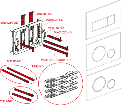 Кнопка управления для скрытых систем инсталляции, белый-глянец