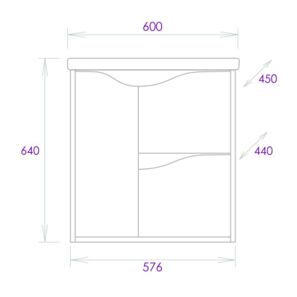 Тумба Onika Брендон 60 подвесная, бетон крем/камень светлый (ум.Миранда 60)
