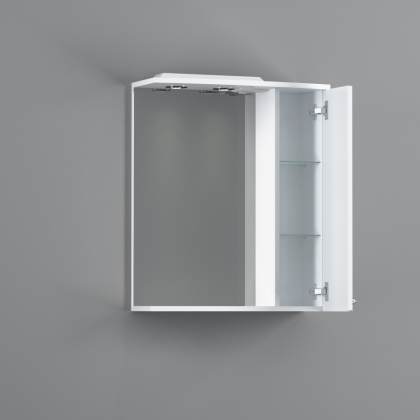 M41MPR0601WG Palace One, зеркало, частично зеркальный шкаф, правый, 60 см, с подсветкой, Белый M41MPR0601WG Palace One, зеркало, частично зеркальный шкаф, правый, 60 см, с подсветкой, Белый