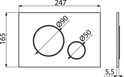 Кнопка управления для скрытых систем инсталляции, белый-мат