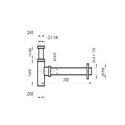 BB-SMT2-NERO Сифон для раковины, чёрный