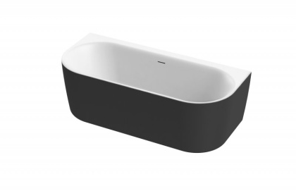 Акриловая ванна пристенная, цельная, белая матовая внутри, серая матовая снаружи,  METAURO-INT-Wall-180-80-60-G-W-MATT Акриловая ванна пристенная, цельная, белая матовая внутри, серая матовая снаружи,  METAURO-INT-Wall-180-80-60-G-W-MATT