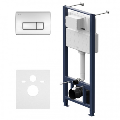 I012704.8051 Pro Инсталляция для подвесного унитаза с пневматич. клавишей Pro M пластик, глянец. Хром