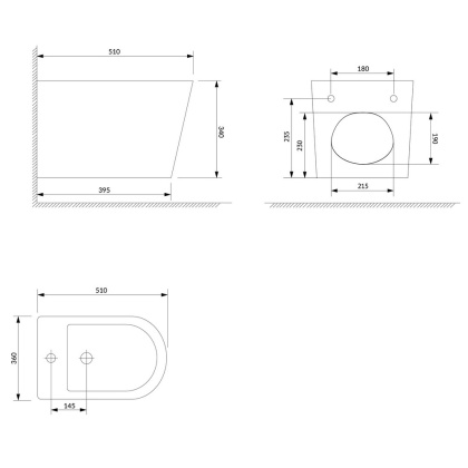 Биде подвесное OMNIRES TAMPA TAMPABIBP