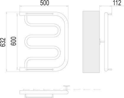 Полотенцесушитель Terminus Фокстрот (1")600х500 Полотенцесушитель Terminus Фокстрот (1")600х500