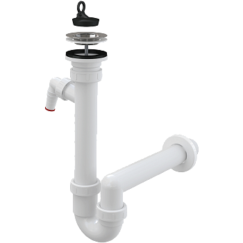 Сифон трубчатый с нержавеющей peшeткой DN70 и штуцером Сифон трубчатый с нержавеющей peшeткой DN70 и штуцером