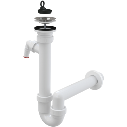 Сифон трубчатый с нержавеющей peшeткой DN70 и штуцером Сифон трубчатый с нержавеющей peшeткой DN70 и штуцером