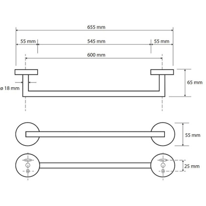 Полотенцедержатель Bemeta Sablo 160204042 Золото матовое, 600 мм