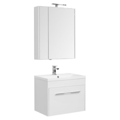 Мебель для ванной Aquanet Августа 75 белый (ручка хром) Мебель для ванной Aquanet Августа 75 белый (ручка хром)