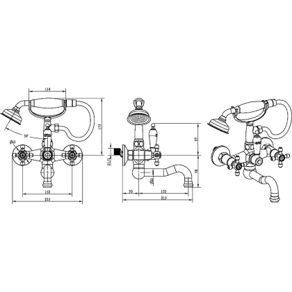 Смеситель для ванны (душевой комплект)_Комплект
