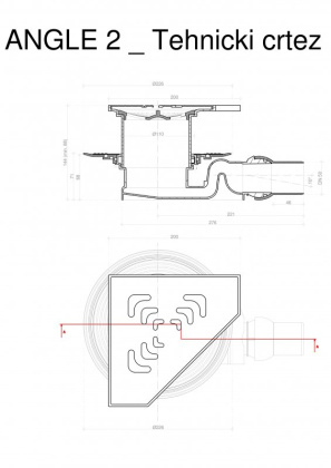 13000013 Угловой трап 194х194 мм Confluo Standard Angle, металл с перфорацией Square (квадрат) Исполнение: Хром  13000013 Угловой трап 194х194 мм Confluo Standard Angle, металл с перфорацией Square (квадрат) Исполнение: Хром