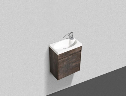 Тумба с раковиной подвесная с дверкой BelBagno PIETRA MINI 46-R Stucco Cemento, раковина белая Тумба с раковиной подвесная с дверкой BelBagno PIETRA MINI 46-R Stucco Cemento, раковина белая