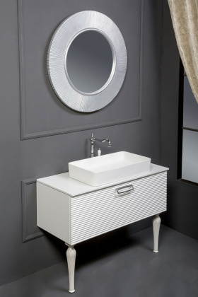 Зеркало SHINE Белое d82 528-W Boheme