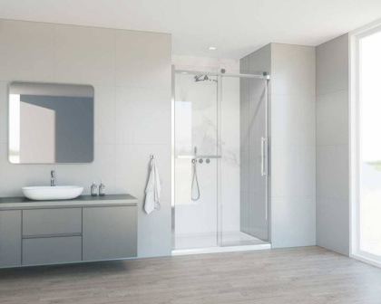 Душевая дверь Como Soft VDS-1CS110CL, 1100, хром, стекло прозрачное