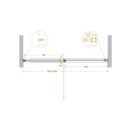 URBAN-B-12-130-C-CR Душевая дверь