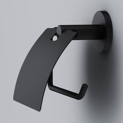 A85A341422 X-Joy, Держатель для туалетной бумаги с крышкой, черный A85A341422 X-Joy, Держатель для туалетной бумаги с крышкой, черный