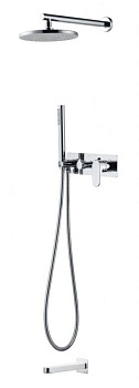 Смеситель встроенный для душа с верхней лейкой и изливом SPECTRE Chrome