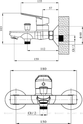 Orange FELIX M14-100cr Смеситель для ванны/душа