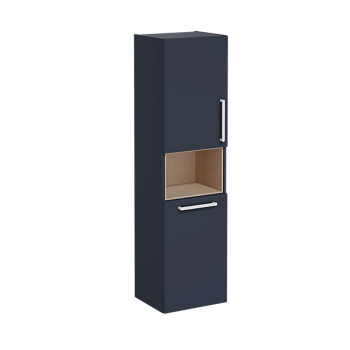 Пенал высокий Root 40 см с корзиной для белья, матовый темно-синий, левосторонний